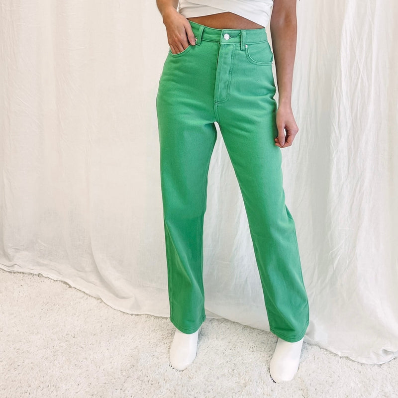 Green Straight Jeans