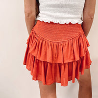 Smocked Skirt - Rust