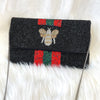 Beaded Bee Crossbody + Clutch