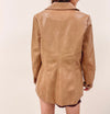 Sloane Faux Leather Blazer - Tan