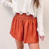 Adair Smocked Shorts - Rust