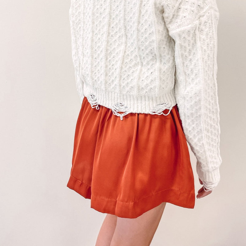 Adair Smocked Shorts - Rust