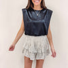 Ramona Top - Metallic Black