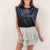 Ramona Top - Metallic Black