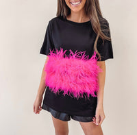 Hot Pink Feather Top