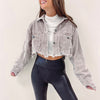 Cropped Cord Jacket - Taupe