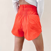 Smocked Athletic Shorts - Coral