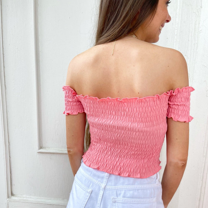 Coral Crop Top