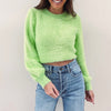 Fuzzy Lime Sweater