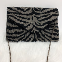 Animal Print Beaded Crossbody + Clutch