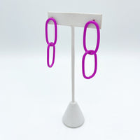 Purple Colored Link Earrings