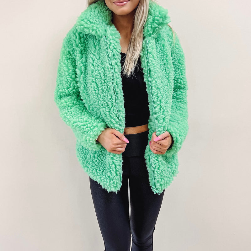 Green Fuzzy Jacket