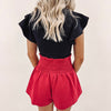 Adair Shorts - Red Cotton