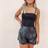 Shiny Faux Leather Shorts