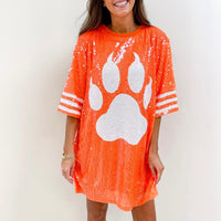 Orange Tiger Paw Sparkle Jersey