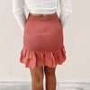 Rylee Smocked Skirt - Burnt Orange