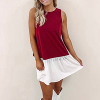 Crimson/White Dress