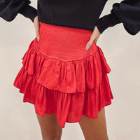 Smocked Skirt - Red