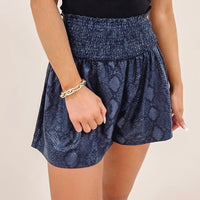 Navy Snakeprint Adair Shorts