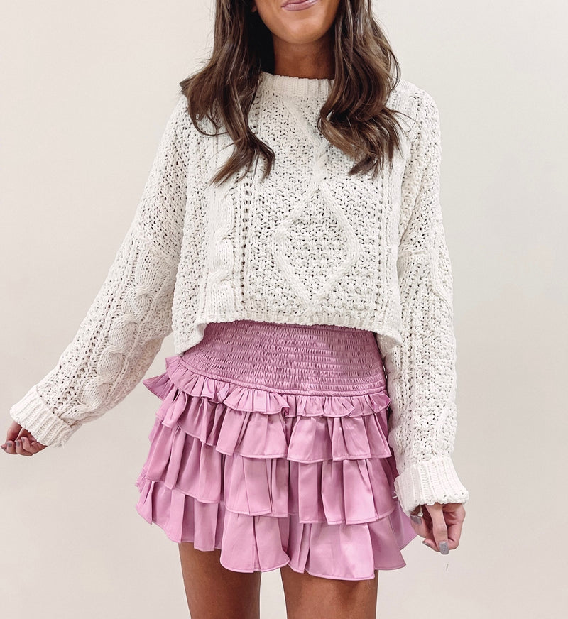 Carlie Pink Ruffle Skirt