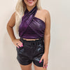 Ava Purple Metallic Top