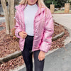 Pink Metallic Puffer Jacket