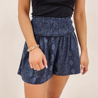 Navy Snakeprint Adair Shorts