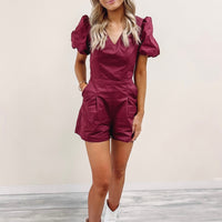 Frazier Romper - Burgundy