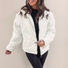 White Liquid Leather Puffer Jacket