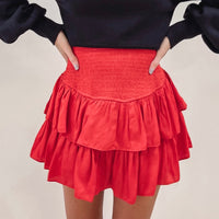 Smocked Skirt - Red