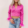 Pink Feather Top