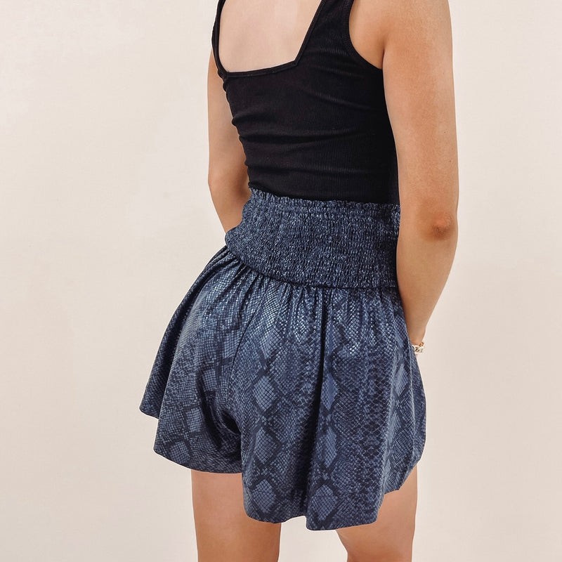 Navy Snakeprint Adair Shorts