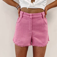 Pink Tweed Shorts