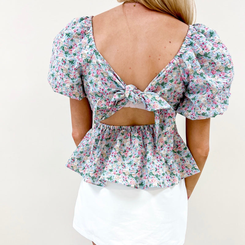 Floral Puff Top