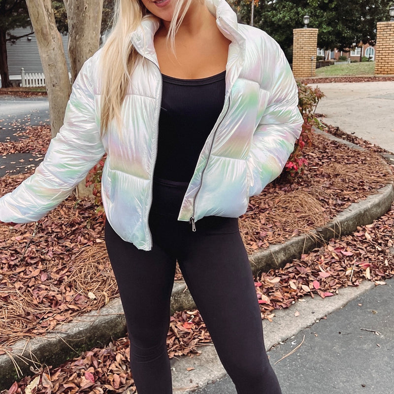 Iridescent Puffer Jacket