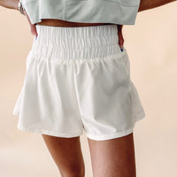 Athletic Flutter Shorts - White