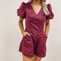 Frazier Romper - Burgundy