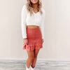 Rylee Smocked Skirt - Burnt Orange