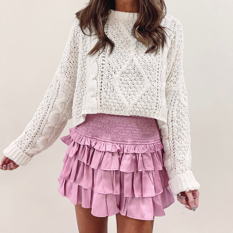 Carlie Pink Ruffle Skirt