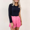 Pleated Pink Shorts