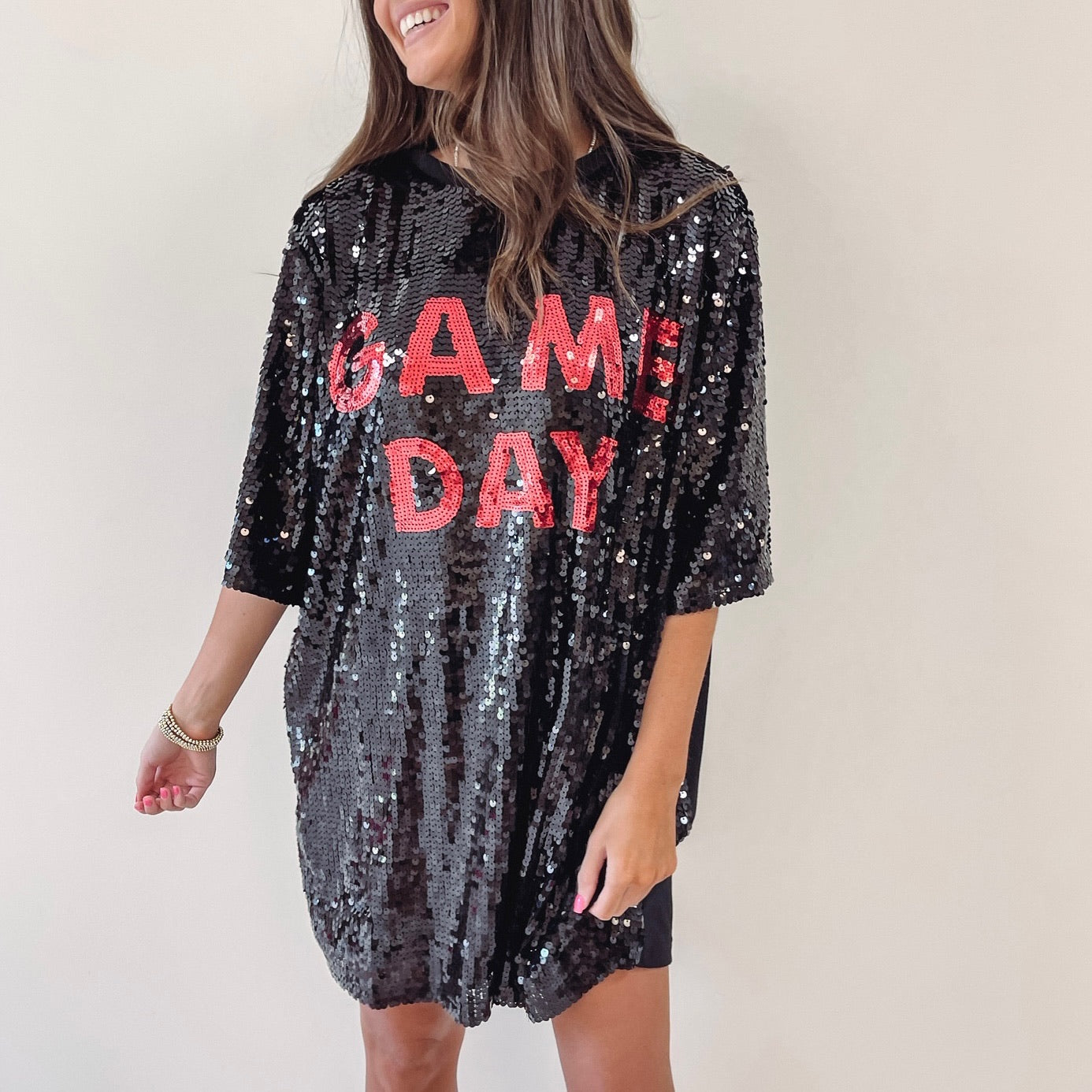 Canary in A Clothesmine Game Day Sequin Jersey Dress