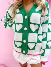 Heart Knit Jacquard Cardigan