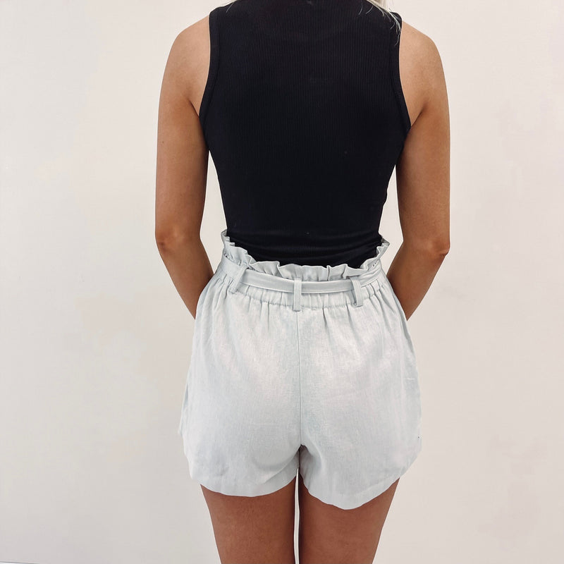 Grey Belted Shorts