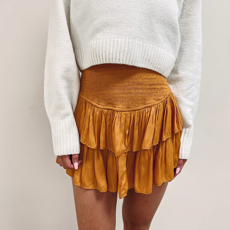 Smocked Skirt - Mustard