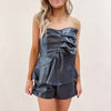 Aster Faux Leather Romper