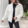 White Liquid Leather Puffer Jacket