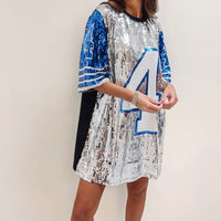 Sparkle Jersey - Silver + Blue