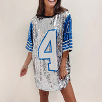 Sparkle Jersey - Silver + Blue