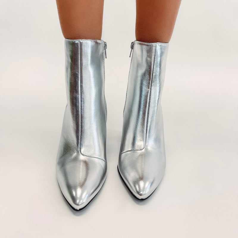 Claire Silver Booties