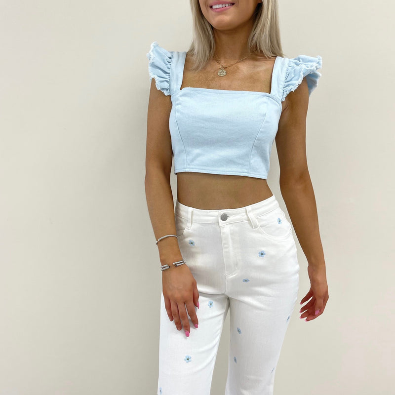 Maddie Denim Crop Top